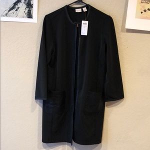 NWT! {Chico’s}-Size 1- Black Ottoman Duster Jacket